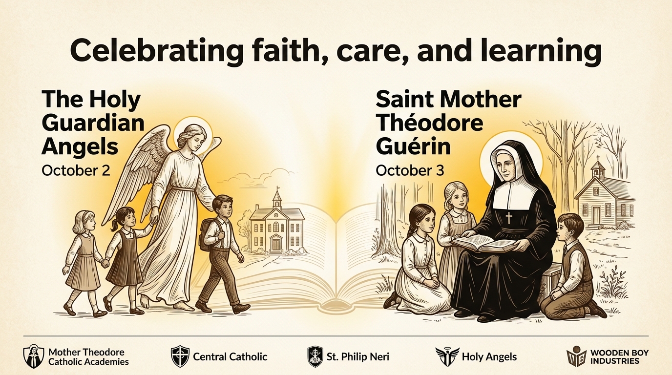 Celebrating faith, care, and learning: The Holy Guardian Angels, October 2, and Saint Mother Théodore Guérin, October 3