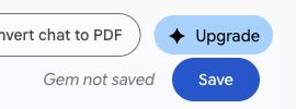 The top right of the Gem editor: Gem not saved, and the blue Save button